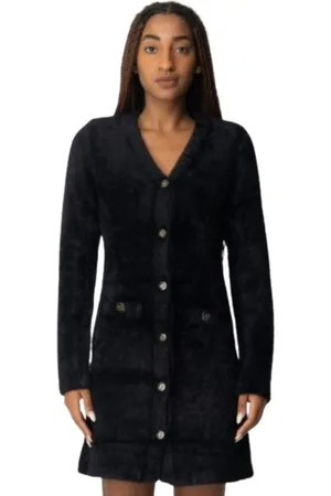 Twin-Set Kjole, Dame, Sort, S, Uld, V-hals Strik Kjole