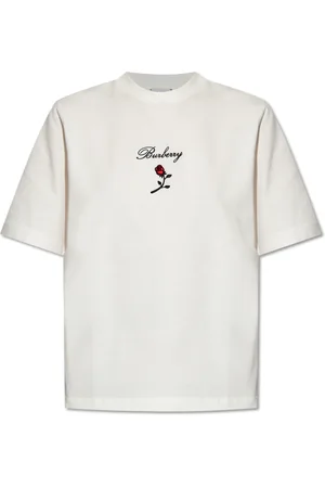 Burberry Top, Dame, Hvid, M, Bomuld, T-shirt med logo