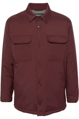 Kiton Jakke, Herre, Rød, XL, Uld, Vinrød Skjortejakke