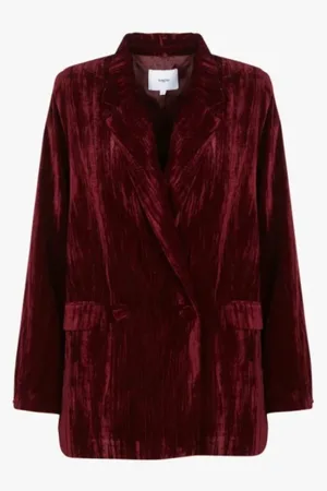Suncoo Jakke, Dame, Rød, XS, Uld, Velvet Blazer med Skræddersyet Pasform