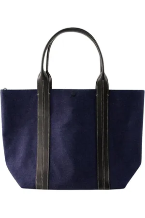 Vanessa Bruno Taske, Dame, Blå, ONE SIZE, Bomuld, Blå Denim Shopper Taske - Bomuld - Snap Lukning