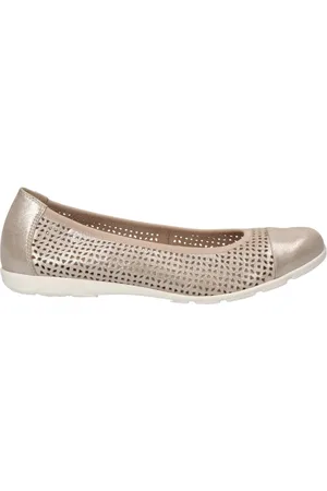 Caprice Sko, Dame, , 37 EU, Læder, taupe casual closed Ballerinaers