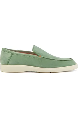santoni Sko, Herre, Grøn, 42 1/2 EU, Slip-On Sko Lysegrøn Ruskind