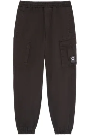 MA.STRUM Bukser, Herre, Sort, XL, Bomuld, Sorte Cargo Bukser med Elastisk Talje