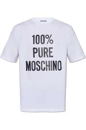 Moschino Top, Herre, Hvid, 2XL, Bomuld, T-shirt med logo