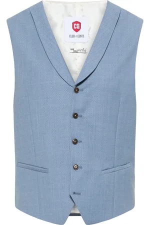 Club of Gents Jakkesæt, Herre, Blå, L, Uld, Blå Veste