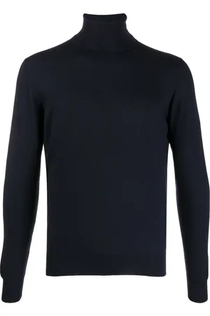 DRUMOHR Strik, Herre, Blå, 2XL, Uld, Blå Logo Sweater