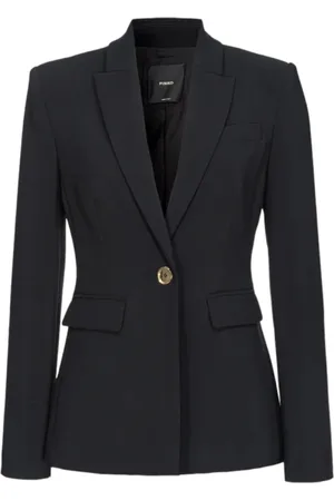 Pinko Jakke, Dame, Sort, XL, Uld, Stræk Crepe Jakke