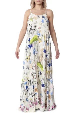 SEMICOUTURE Kjole, Dame, Hvid, XS, Uld, Maxi Maxi Kjole