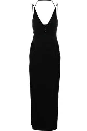 DION LEE Kjole, Dame, Sort, 2XL, Polyester, Maxi Maxi Kjole