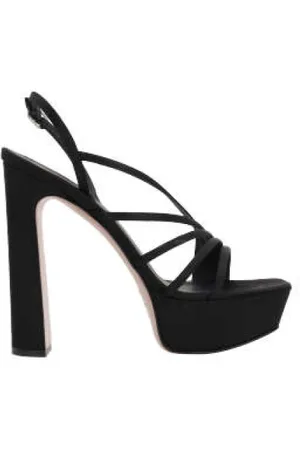 LE SILLA Sko, Dame, Sort, 39 EU, Satin, Sort Satin Platform Sandaler