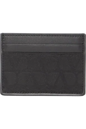 VALENTINO GARAVANI Tilbehør, Herre, Sort, ONE SIZE, Læder, Sort Toile Iconographe Kortholder