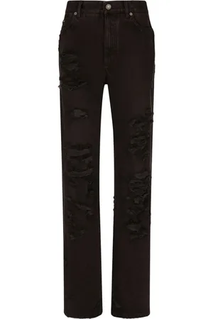 Dolce & Gabbana Jeans, Dame, Sort, S, Bomuld, Højtaljede Straight Leg Jeans