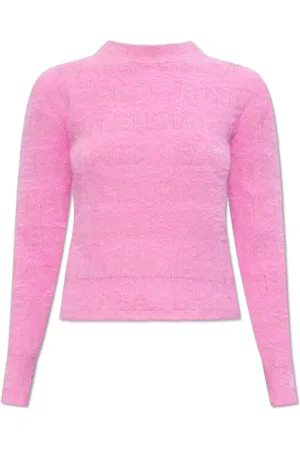 Balenciaga Strik, Dame, Lyserød, M, Monogrammeret sweater
