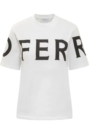 Salvatore Ferragamo Top, Dame, Hvid, XS, Maxi Logo Kortærmet T-shirt