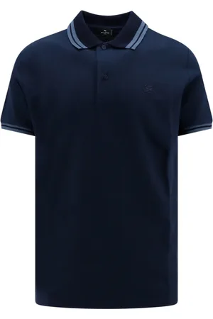 Etro Top, Herre, Blå, 3XL, Bomuld, Polo Shirt med Pegaso-broderi