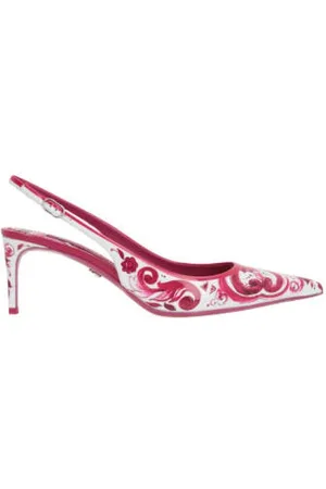 Dolce & Gabbana Sko, Dame, Flerfarvet, 35 EU, Uld, Slingback med hæl i Maiolica Print