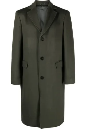 OFFICINE GENERALE Frakke, Herre, Grøn, 3XL, Uld, Luksuriøs Uld/Kashmir Frakke