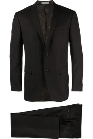 corneliani Jakkesæt, Herre, Brun, 2XL, Uld, Super 130s Uldjakkesæt, Produceret i Italien