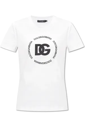 Dolce & Gabbana Top, Dame, Hvid, 2XS, Bomuld, T-shirt med logo