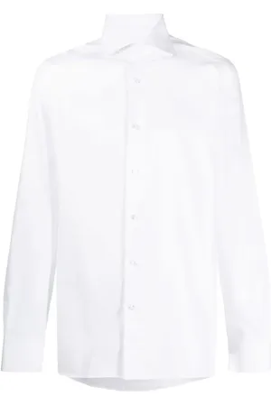 Ermenegildo Zegna Skjorte, Herre, Hvid, M, Bomuld, Bomuldsskjorte