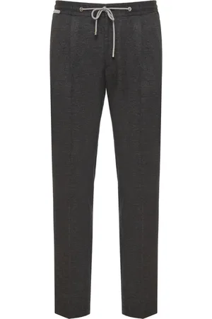 corneliani Bukser, Herre, Grå, 2XL, Uld, Piquet uld snøre bukser