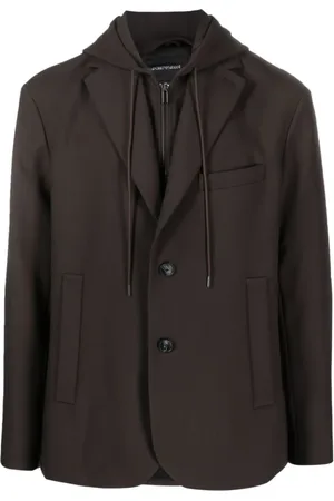 Emporio Armani Jakke, Herre, Brun, M, Uld, Jakke med aftagelig hætte
