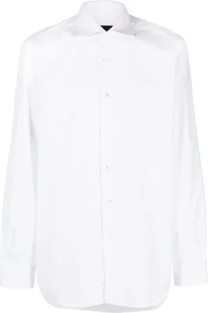 BARBA Skjorte, Herre, Hvid, 5XL, Bomuld, Italiensk Bomuldsskjorte
