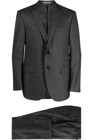 corneliani Jakkesæt, Herre, Grå, 3XL, Uld, Ternet Uld/Kashmir Dragt