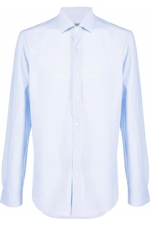 corneliani Skjorte, Herre, Blå, 4XL, Bomuld, Italiensk Bomuldsskjorte