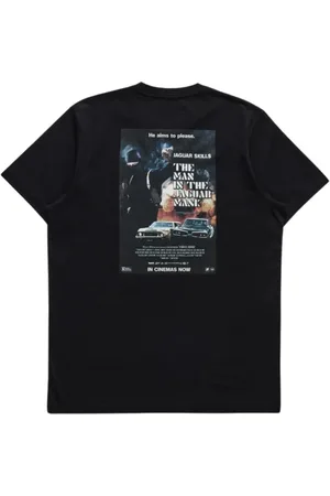 Maharishi Top, Herre, Sort, M, Bomuld, Sort grafisk T-shirt med Jaguar Mask kunst