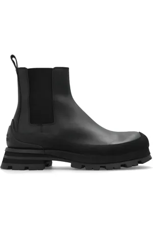 Alexander McQueen Sko, Herre, Sort, 41 1/2 EU, Læder, Ankelstøvler med logo