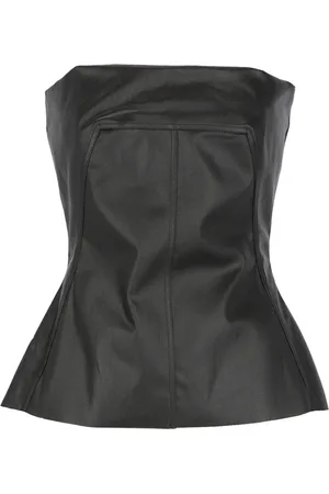 Rick Owens Top, Dame, Sort, M, Bomuld, Sort bomuldstop med lige halsudskæring