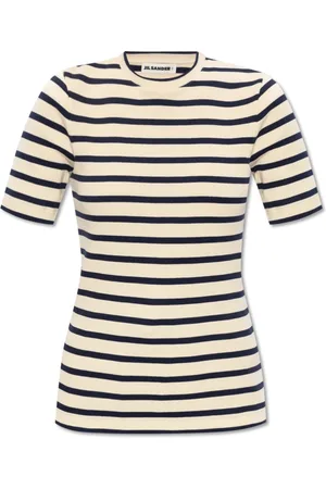 Jil Sander Top, Dame, , S, Bomuld, Stribet T-shirt