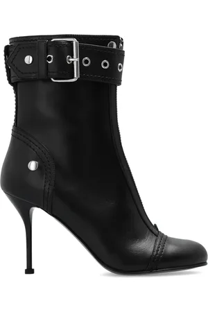 Alexander McQueen Sko, Dame, Sort, 38 EU, Læder, Læder ankelstøvler