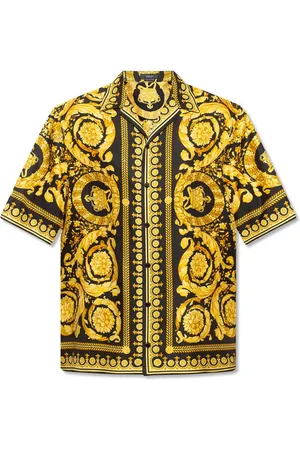 VERSACE Skjorte, Herre, Gul, L, Silkeskjorte