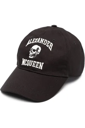 Alexander McQueen Tilbehør, Herre, Sort, L, Bomuld, Sort baseball cap med Varsity Skull broderi