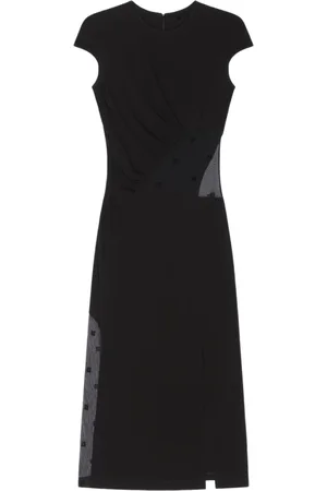 Givenchy Kjole, Dame, Sort, S, Sort Plumetis Asymmetrisk Kjole