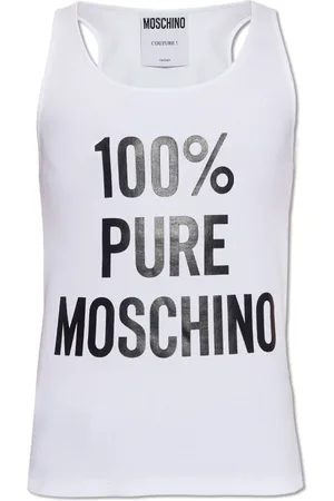 Moschino Top, Herre, Hvid, L, Bomuld, Ærmeløs T-shirt