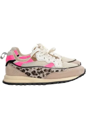 Hidnander Sko, Dame, Flerfarvet, 37 EU, Læder, Retro Leopard Pink Løbesko