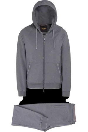 MOORER Sweathshirts & Hoodies, Herre, Grå, L, Bomuld, To-farvet Bomuld Cashmere Jumpsuit