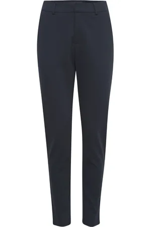 Ichi Bukser, Dame, Blå, 3XL, Polyester, Dame Cigaretbukser