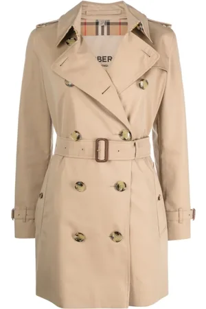 Burberry Frakke, Dame, , S, Bomuld, Bomuldsgabardin Dobbeltbrystet Frakke