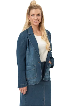 Elton Jakke, Dame, Blå, M, Denim, Eva Denim Blazer