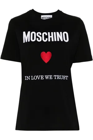 Moschino Top, Dame, Sort, 2XS, Bomuld, Sort Top med Logo Print