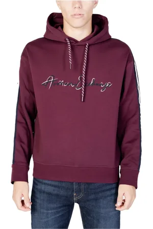 Armani Exchange Sweathshirts & Hoodies, Herre, Rød, L, Bomuld, Bordeaux Print Hættetrøje