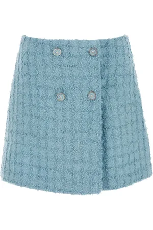 VERSACE Nederdel, Dame, Blå, S, Lysblå Boucle Mini Nederdel
