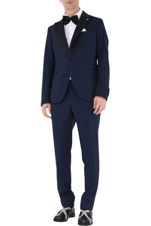 PAOLONI Jakkesæt, Herre, Blå, M, Uld, Single Breasted Suits