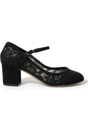 Dolce & Gabbana Sko, Dame, Sort, 36 EU, Bomuld, Sorte Blonde Mary Jane Pumps