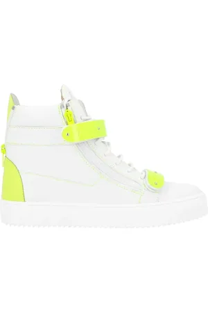Giuseppe Zanotti Sko, Herre, Hvid, 42 1/2 EU, Læder, Hvide Læder Sneakers med Velcrolukning